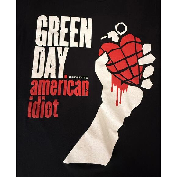 Green Day American Idiot Heart Grenade T-Shirt Black Pacific Tag Womans Small - Picture 3 of 8